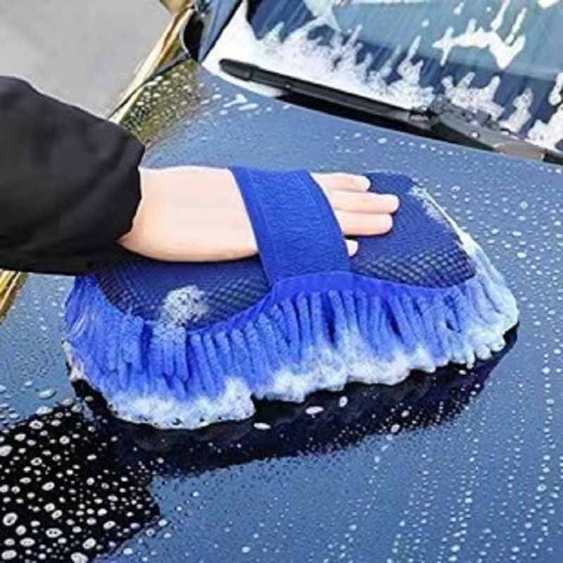 {MijaGrace} Microfiber Multi-Use Car Wash Sponge 4 Pcs -BLUE