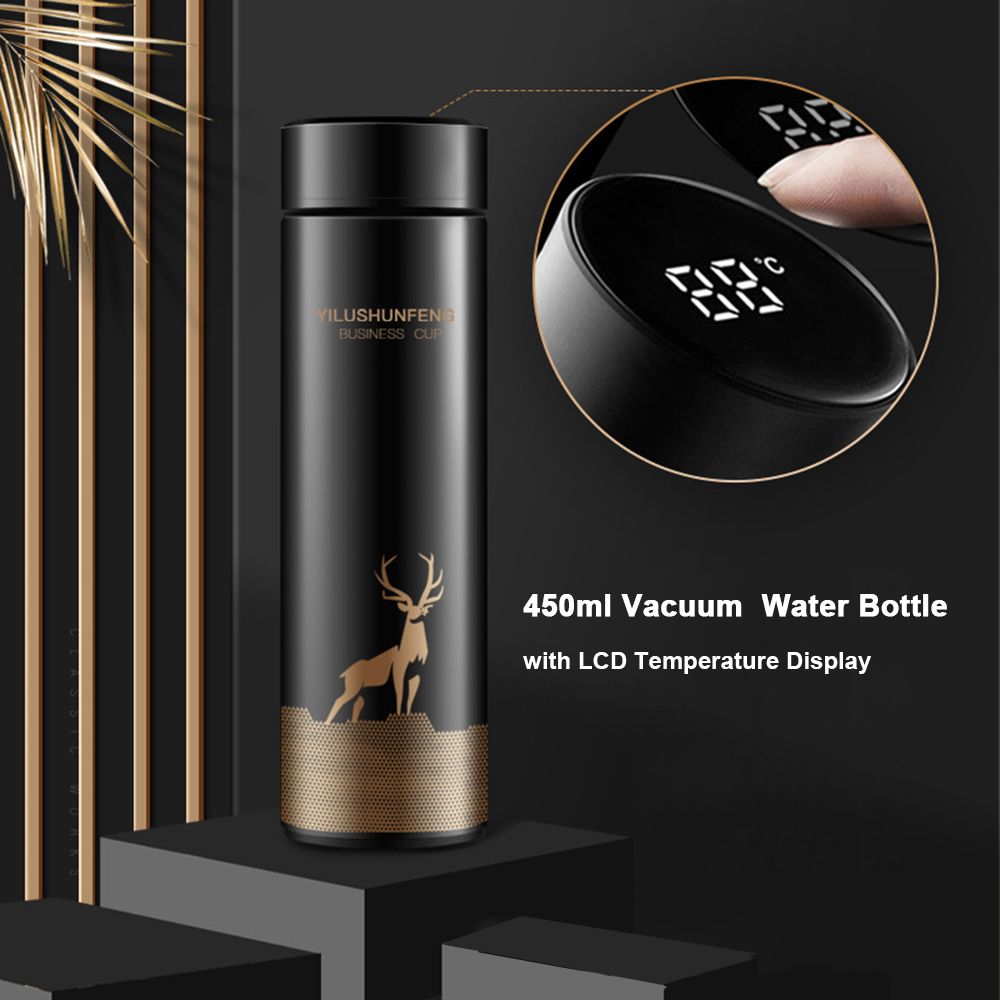450ml Vacuum LCD Screen Temperature Display Water Bottle