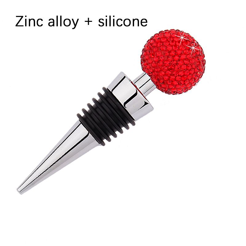 1Pc Zinc Alloy Wine Bottle Stoppers Crystal Bling Bottle Cap Plug Sealer For Gift Red Wine Whiskey  Beverage Bar Tools