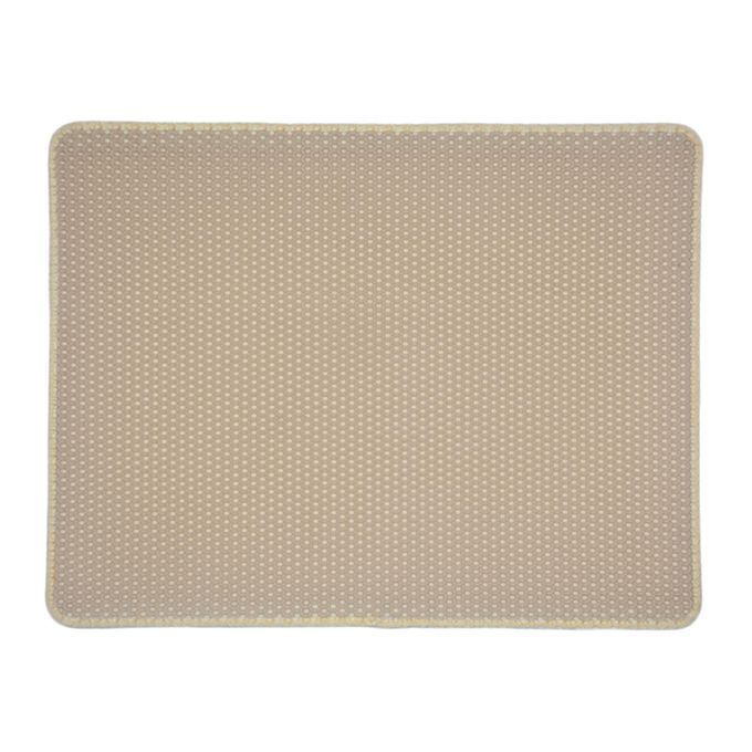 Durable Cat Litter Mat Washable Non-Slip Catcher Litter Beige 55x75cm