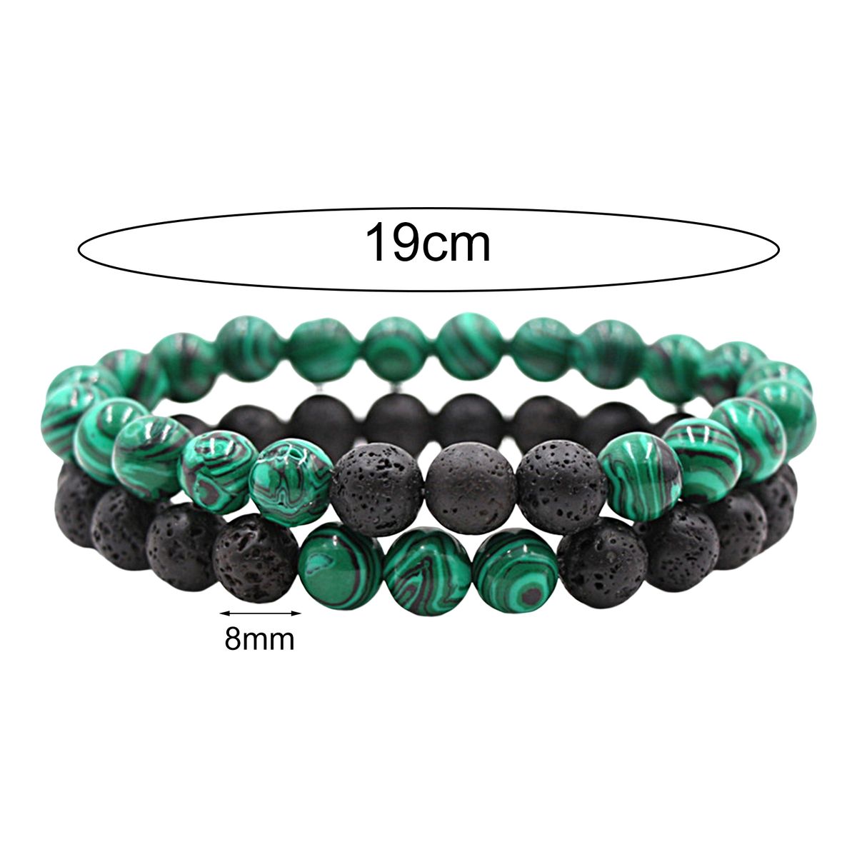 2Pcs Beaded Bracelet Couples Distance Black White Bracelet B