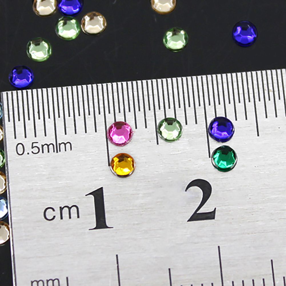 12 Colors Glitters 3mm Acrylic Nail Decoration Stickers DIY-