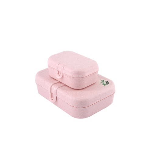2 Pieces Set Of Lunch Box- Pink