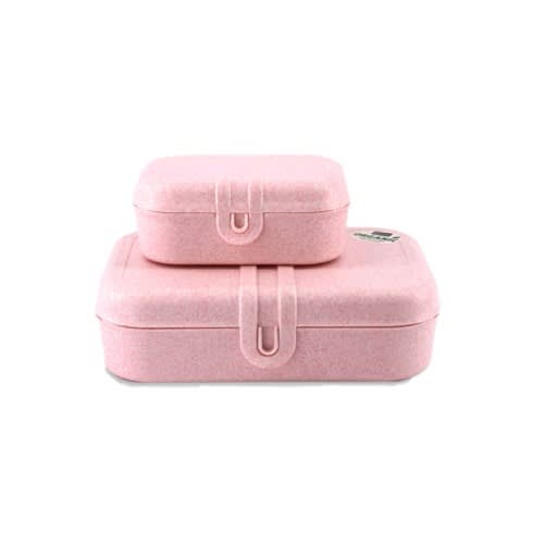 2 Pieces Set Of Lunch Box- Pink