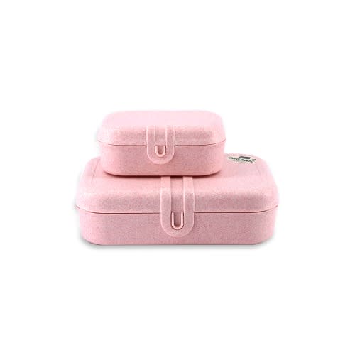 2 Pieces Set Of Lunch Box- Pink