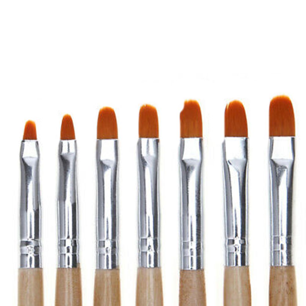 7Pcs Wooden Nail Painting Phototherapy Pen Brush Acrylic-