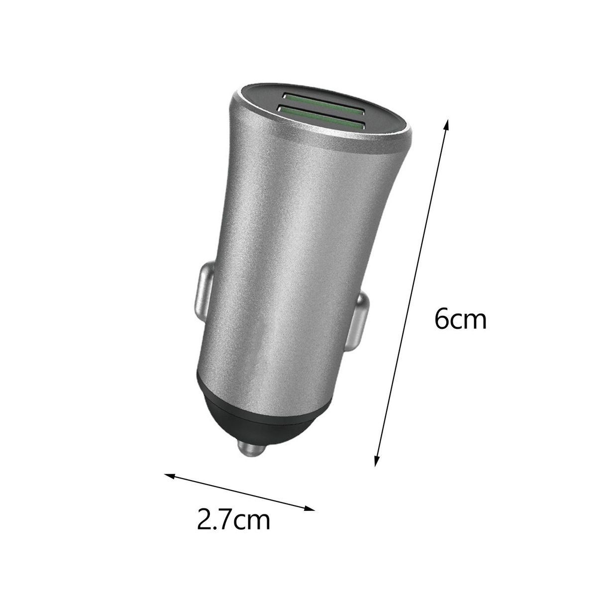 Usb Charging Adapter Fast Charge on Go Dual Port Usb Car for Universal Grey