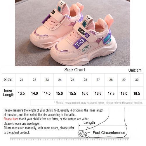 Children's Sports Shoes Boys 1-5 Years Old Baby Toddler Sneakers Pink