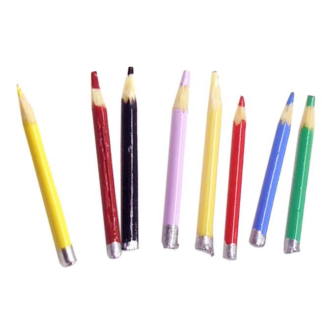 Miniature Coloured Pencils Stationery 1/12 Dolls House Furniture Toys