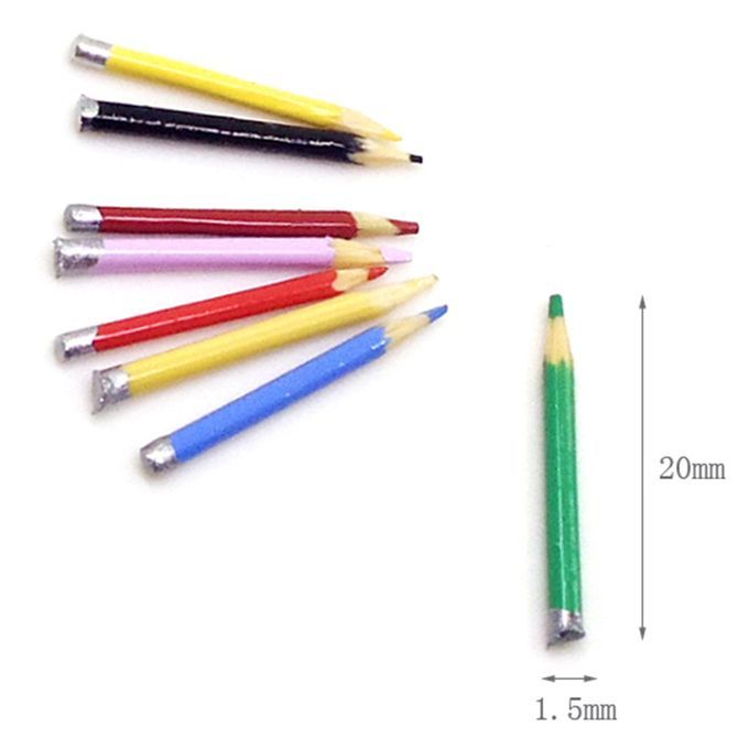 Miniature Coloured Pencils Stationery 1/12 Dolls House Furniture Toys