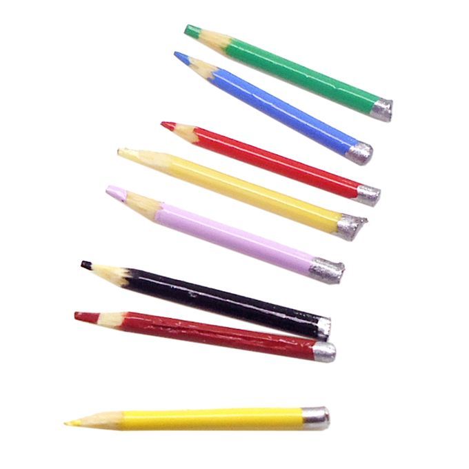 Miniature Coloured Pencils Stationery 1/12 Dolls House Furniture Toys