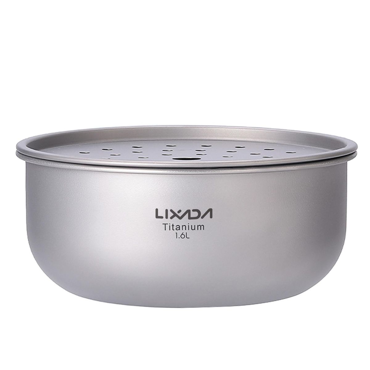 Lixada 1.6L Titanium Tea Tray Bowl Tea Strainer Self-draining Bowl Fruit Drainage Plate for Home Camping Hiking Backpacking