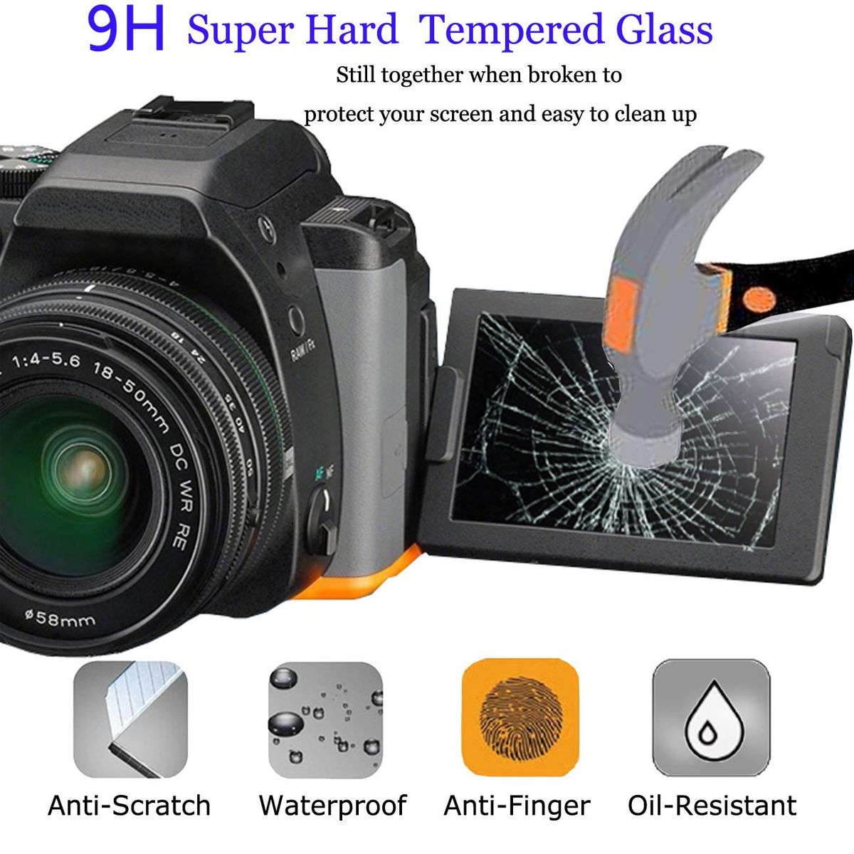 9H Tempered GlLCD Screen Protector For Canon EOS R6 R5 R RP 90D M200 850D M6 Mark II 5D Mark II 2