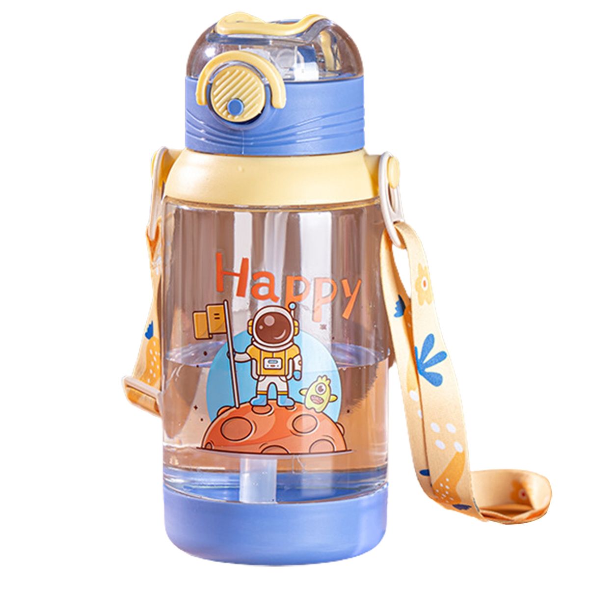 Straw Cup Eco-friendly Straw Water Bottle Blue