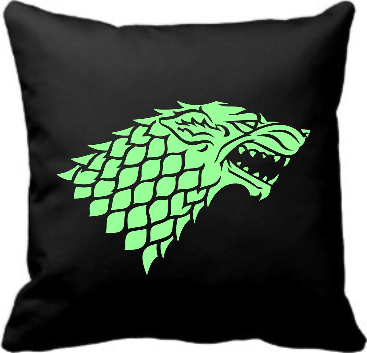 Glow In Dark Winter Is Coming Black Throw Pillow