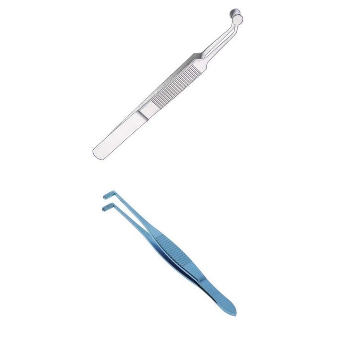 2x Stainless Eyelid Ophthalmic   Knurled Expressor