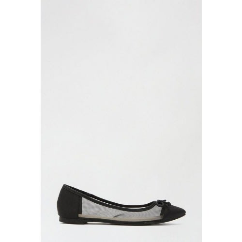 Mesh Bow Flats - Black