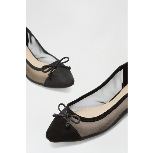 Mesh Bow Flats - Black