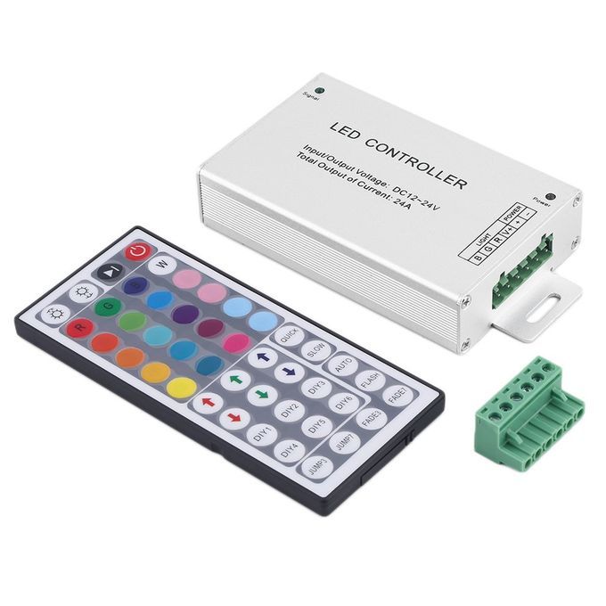 Home-New DC 12V 24A 288W 44key IR Remote Control RGB 3528 5050 SMD LED Strip*multicolor