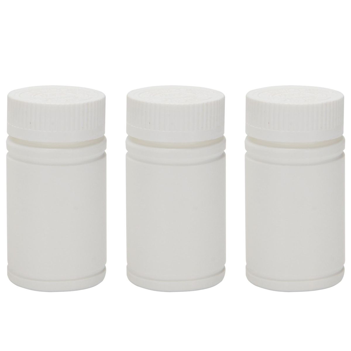 Plastic Empty Medicine Bottles Pill Tablet Container Holder 3pcs White