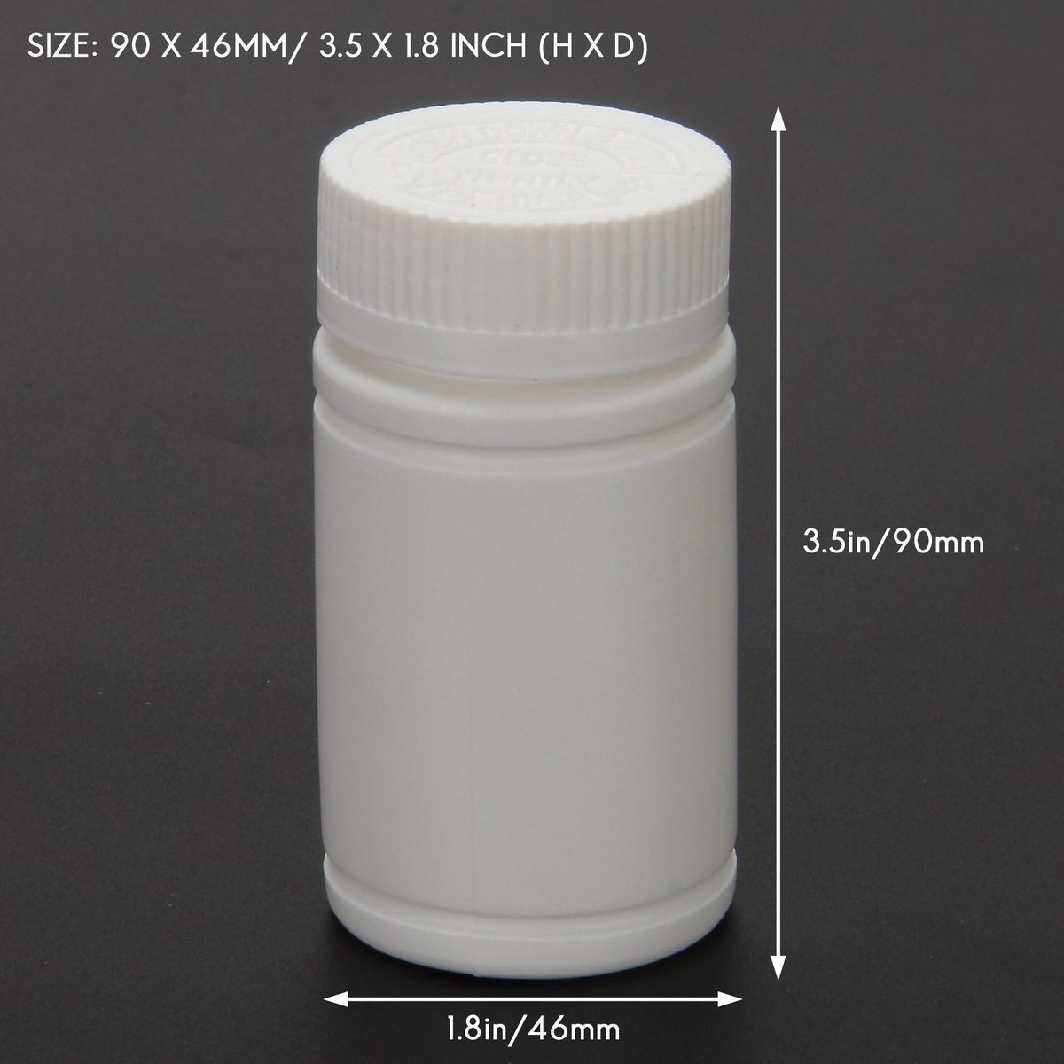Plastic Empty Medicine Bottles Pill Tablet Container Holder 3pcs White