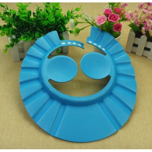 Hot Adjustable Baby Shower Cap Protect Shampoo Kids Bath Visor Hat Hair Wash Shield For Children Infant Beikinyuans Blue With Ear