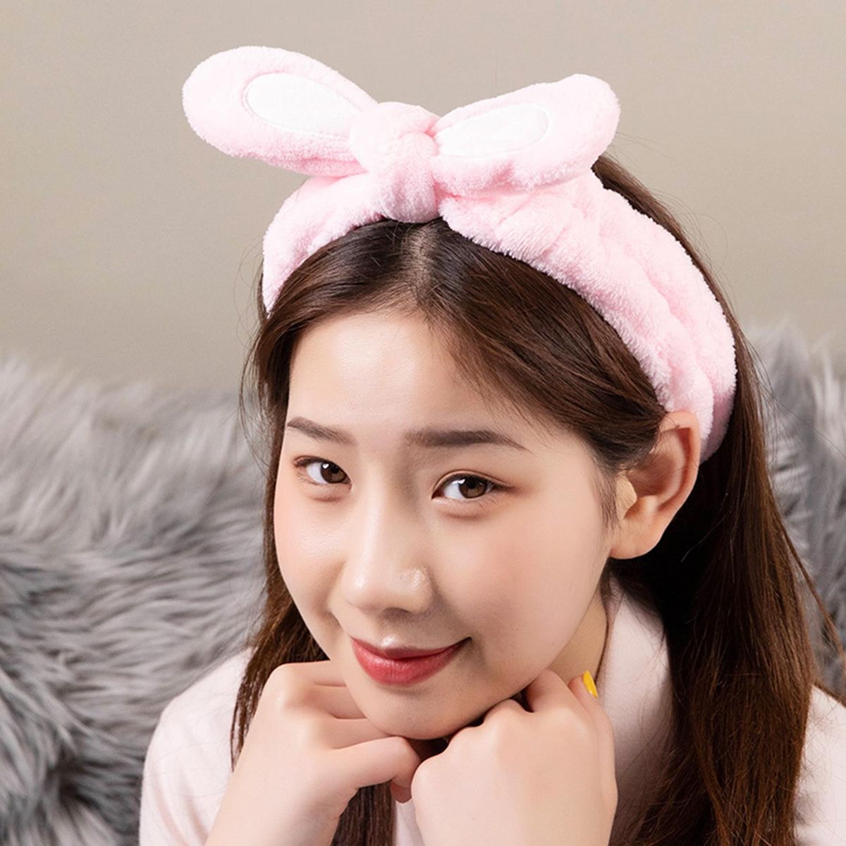 Makeup Headband Cute Face Wash Makeup Hair Band Pink