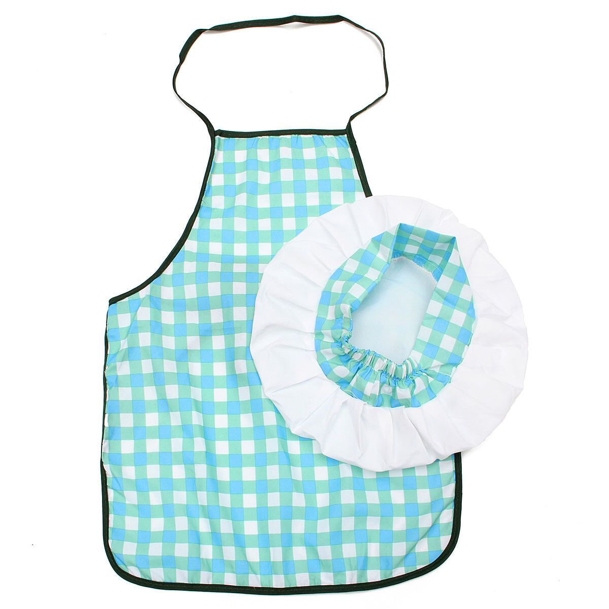 Kids Children Chef Hat Cooking Unisex Apron Baking Kitchen Craft Coat Set Blue