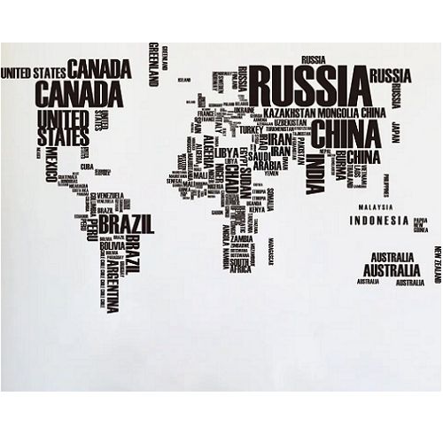 World Map Wall Stickers - 116*190cm