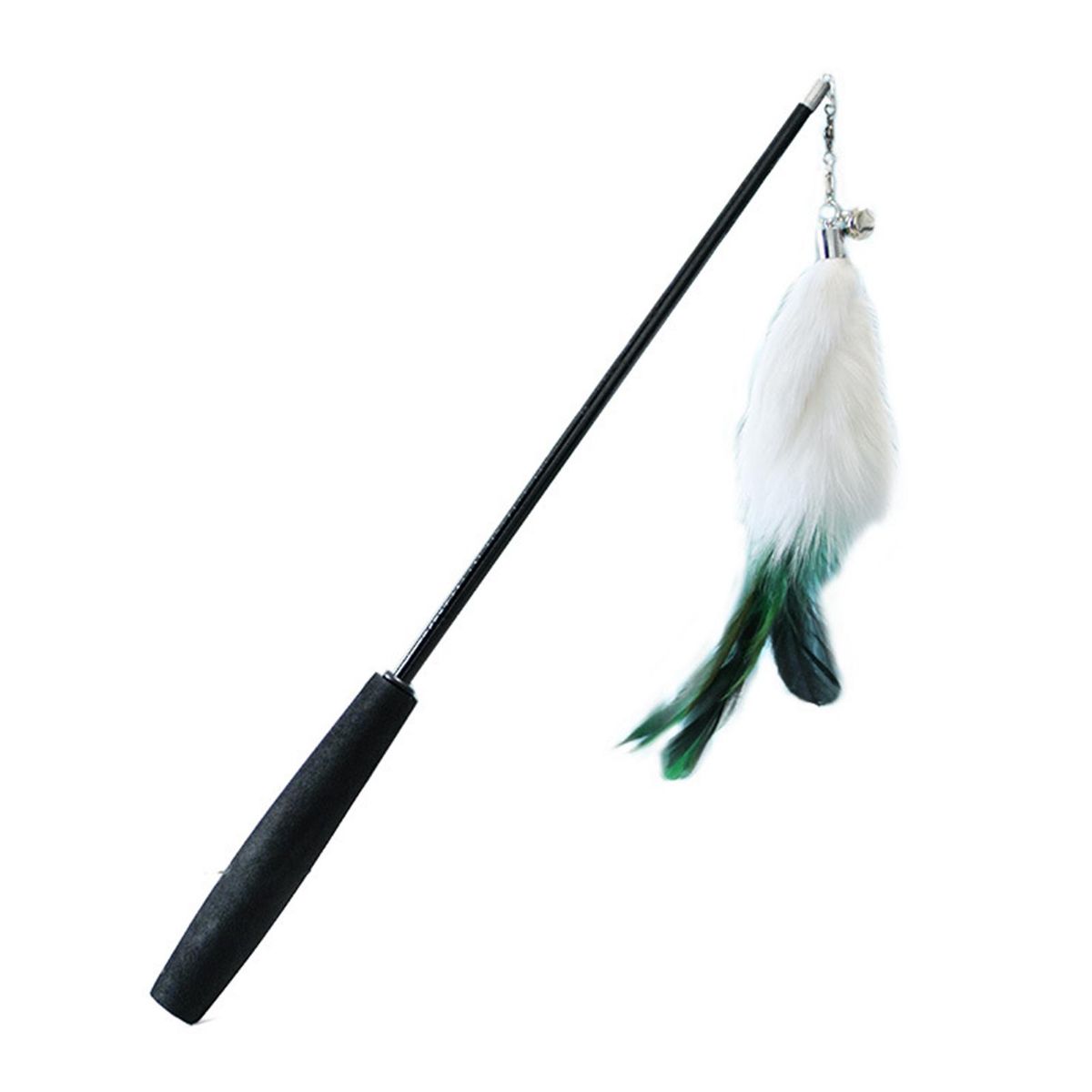 Cat Teaser Fox Fur Cats Fishing Rod Pet Supplies White