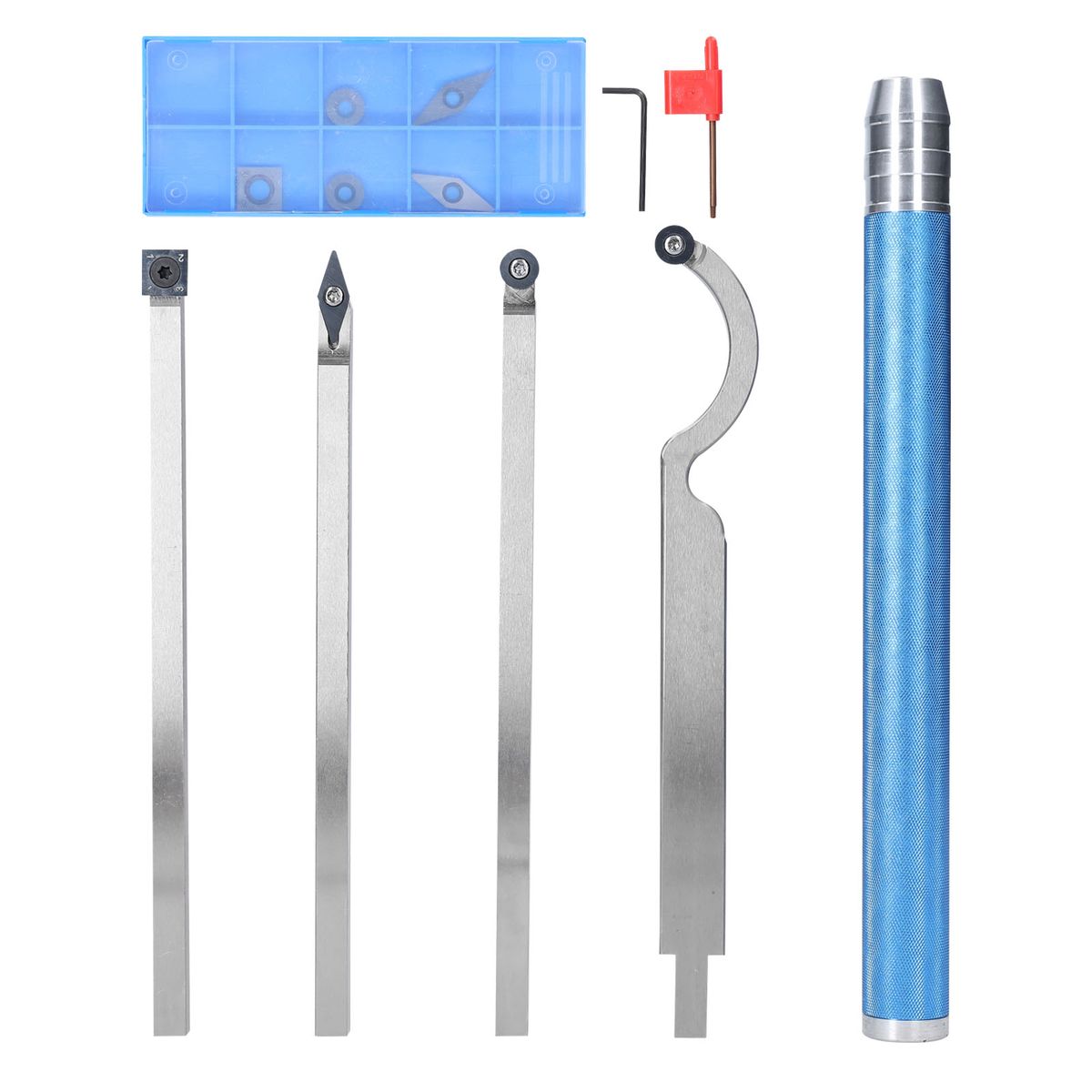 12Pcs/Set High Hardness Metal Lathe Turning Tool Kit Boring