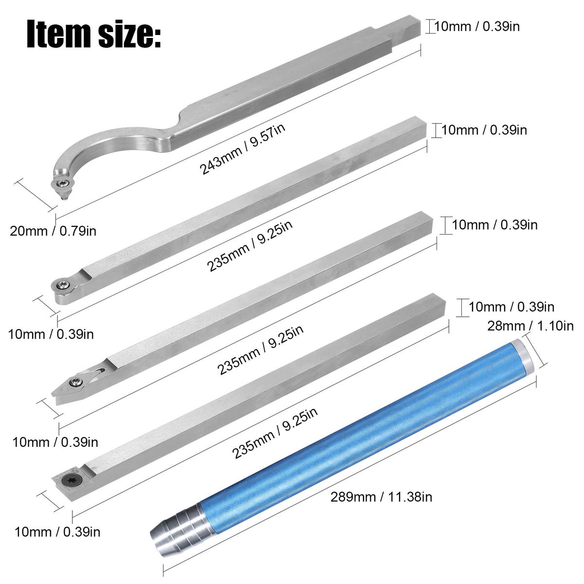 12Pcs/Set High Hardness Metal Lathe Turning Tool Kit Boring