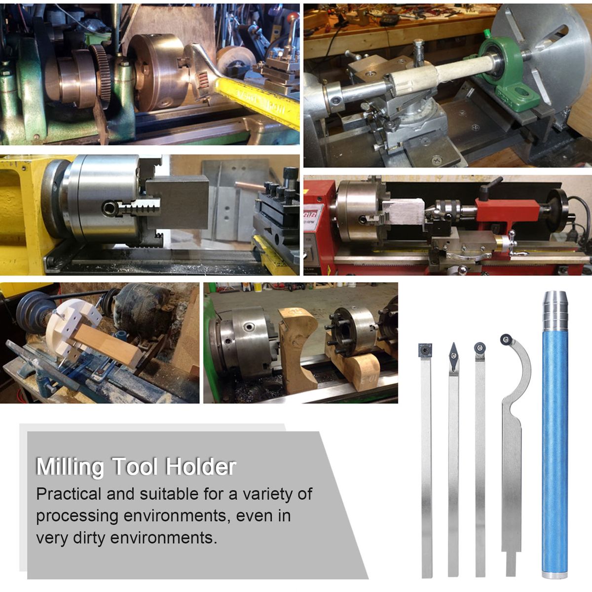 12Pcs/Set High Hardness Metal Lathe Turning Tool Kit Boring