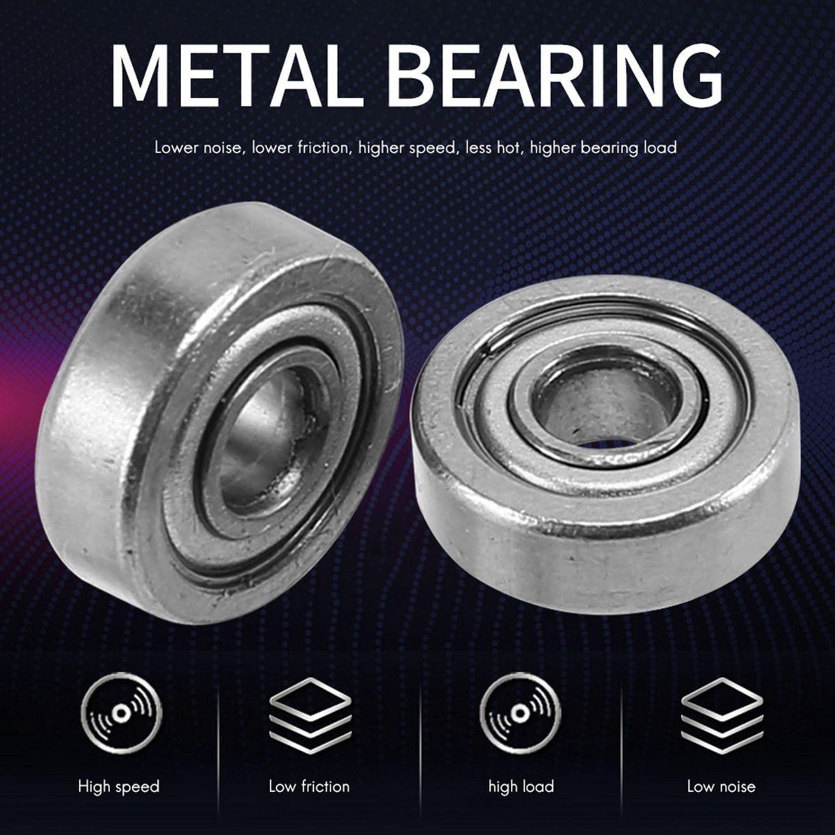 10pcs Miniature Sealed Metal Shielded Metric Ball Model 604 ZZ 4x12x4MM