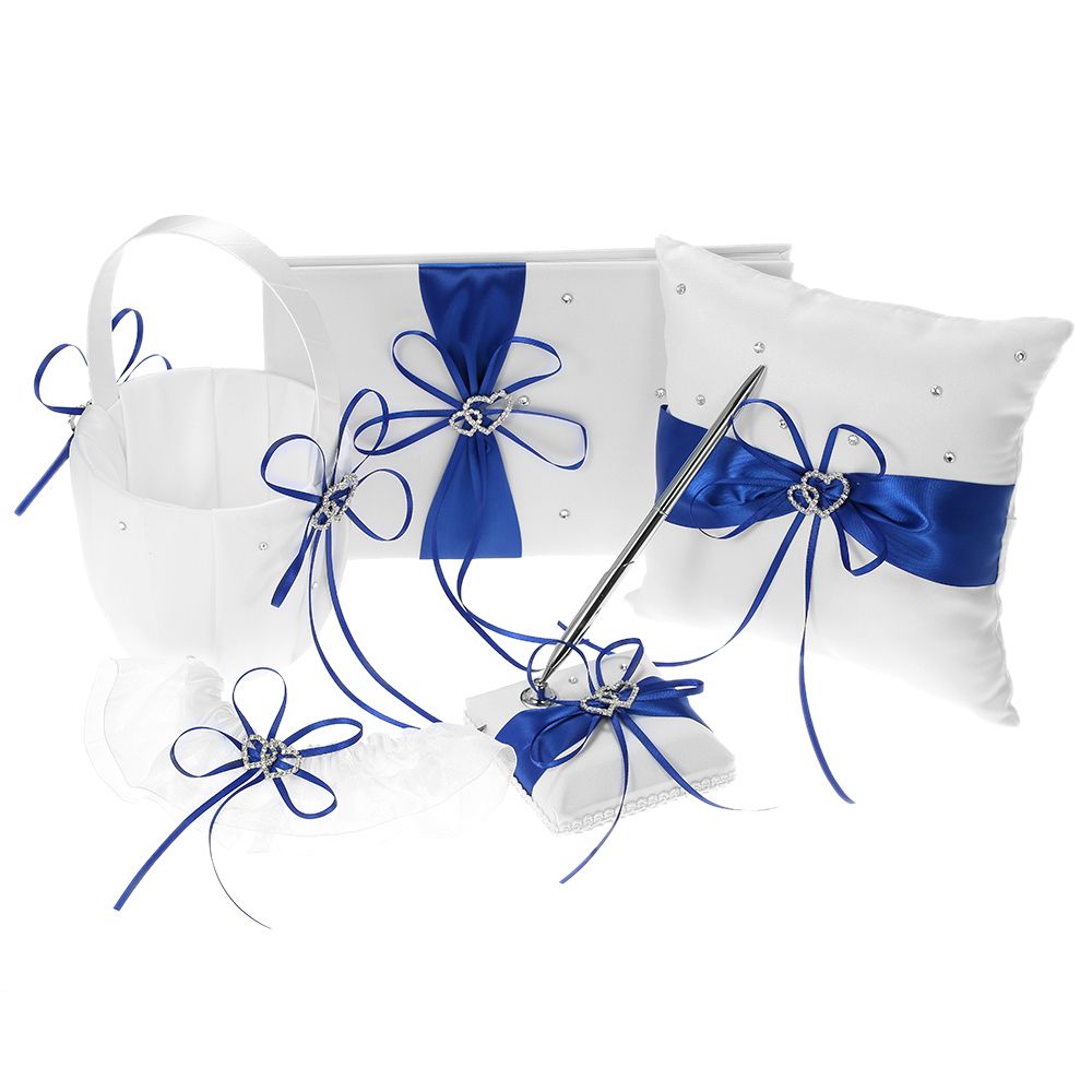 5pcs/set Wedding Supplies Double Heart Satin Flower Girl
