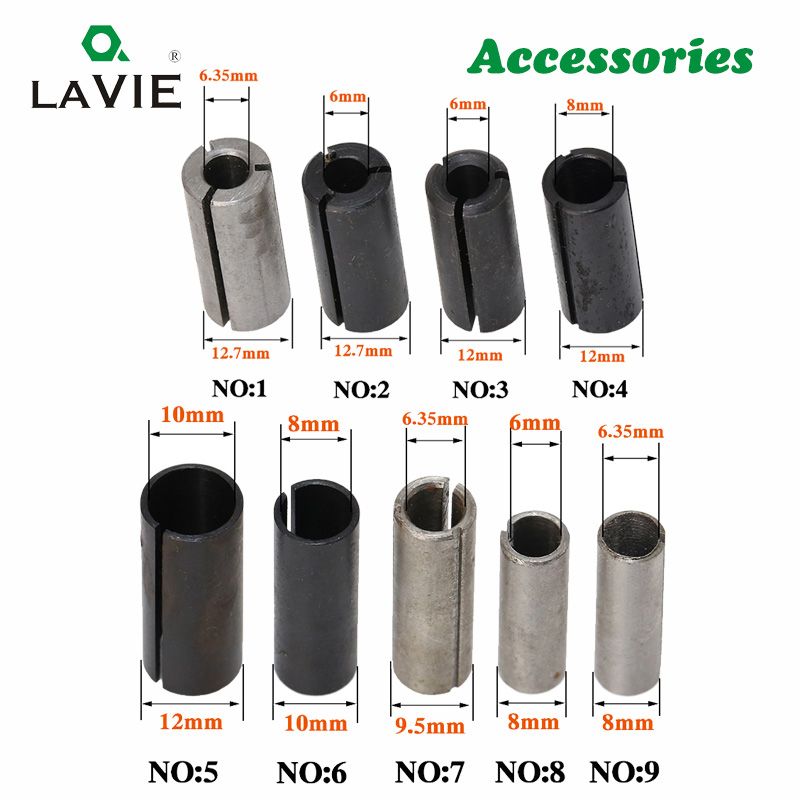 La Vie 9pcs High Precision Adapter Collet Cnc Milling Cutter