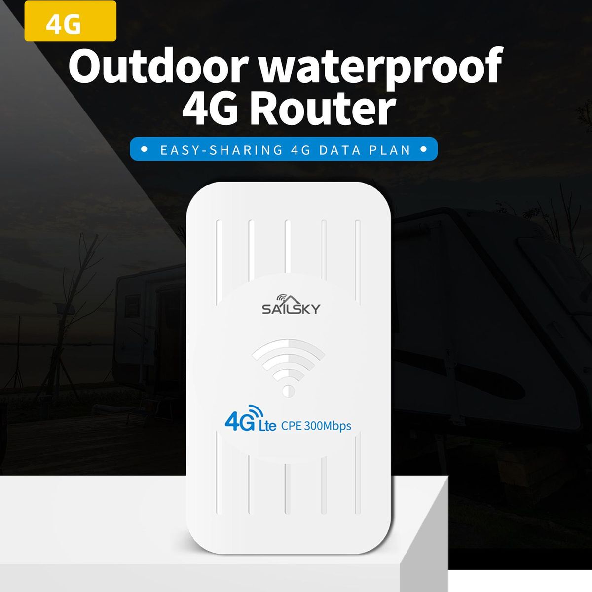 Sailsky XM206 4G Router 300Mbps LTE Outdoor Waterproof Router CPE Portable Mobile WiFi with SIM Card Slot EU Version