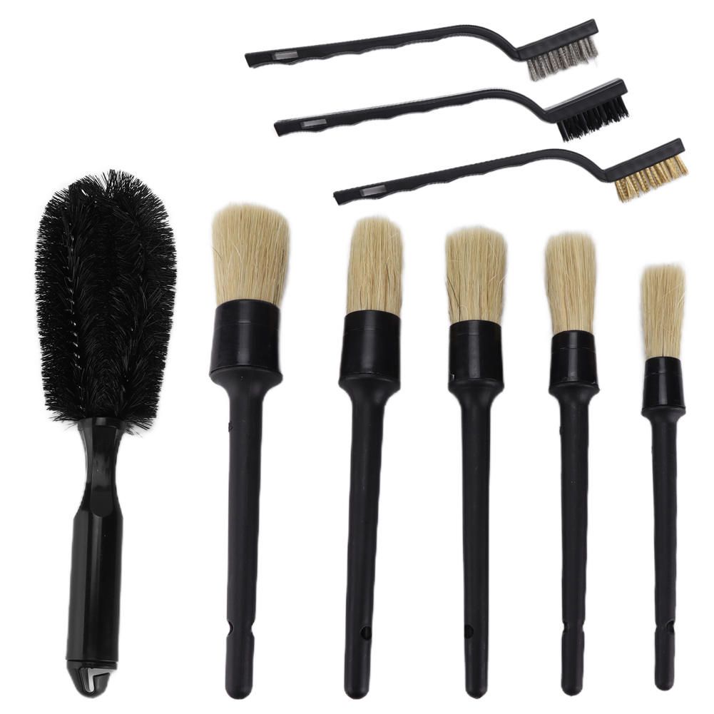 9pcs Car Detailing Brushes Kit Scrub Cleaning Tool For Car