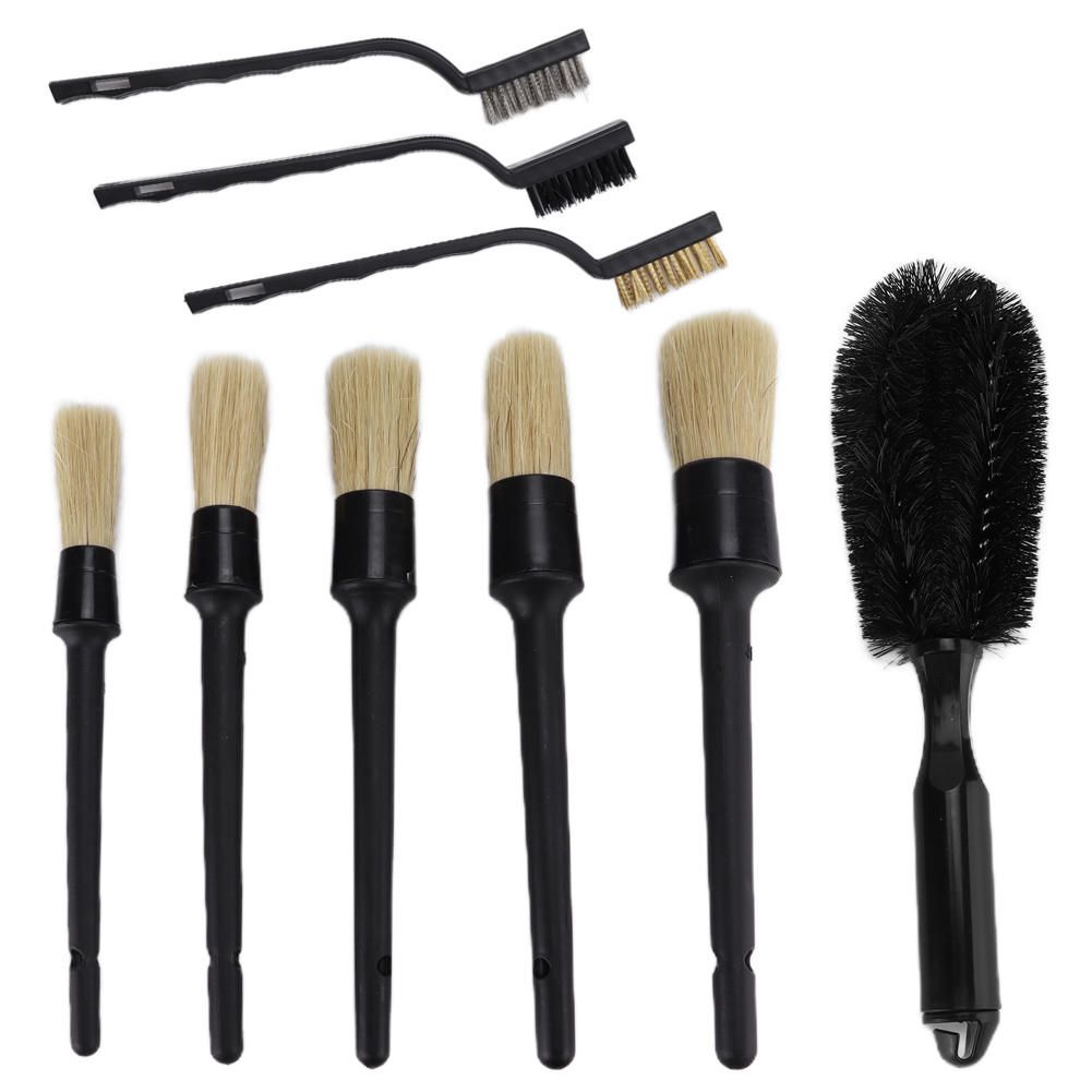 9pcs Car Detailing Brushes Kit Scrub Cleaning Tool For Car