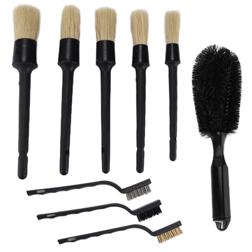 9pcs Car Detailing Brushes Kit Scrub Cleaning Tool For Car