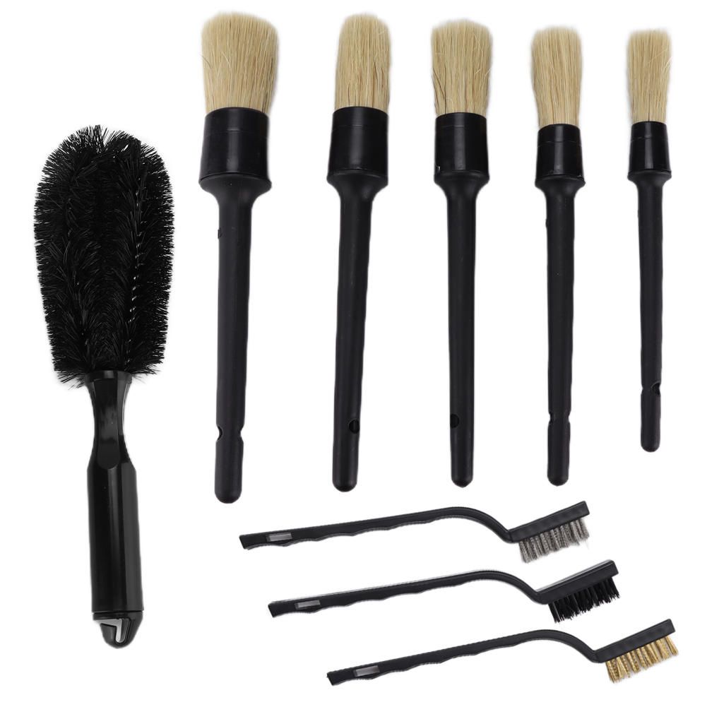 9pcs Car Detailing Brushes Kit Scrub Cleaning Tool For Car