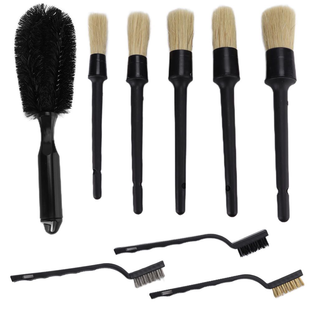 9pcs Car Detailing Brushes Kit Scrub Cleaning Tool For Car