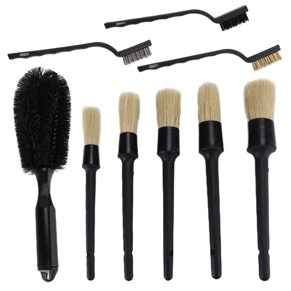9pcs Car Detailing Brushes Kit Scrub Cleaning Tool For Car