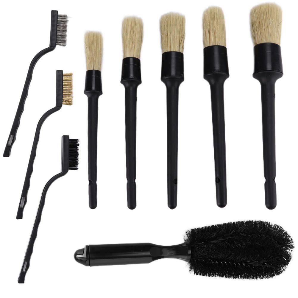 9pcs Car Detailing Brushes Kit Scrub Cleaning Tool For Car