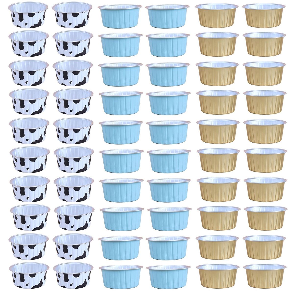 Disposable Cupcake Liners Premium Aluminum Foil Cake Cups for Wedding Mix Color