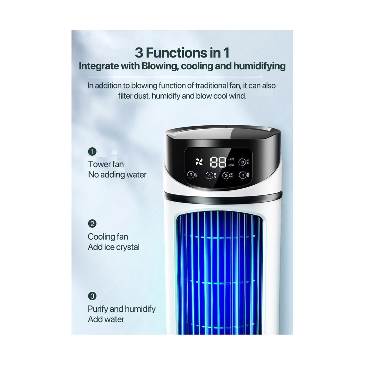 USB Portable Air Cooler Fan Air Conditioner Desktop Air Cooling Fan  Spray Cooling Fan for Office Bedroom