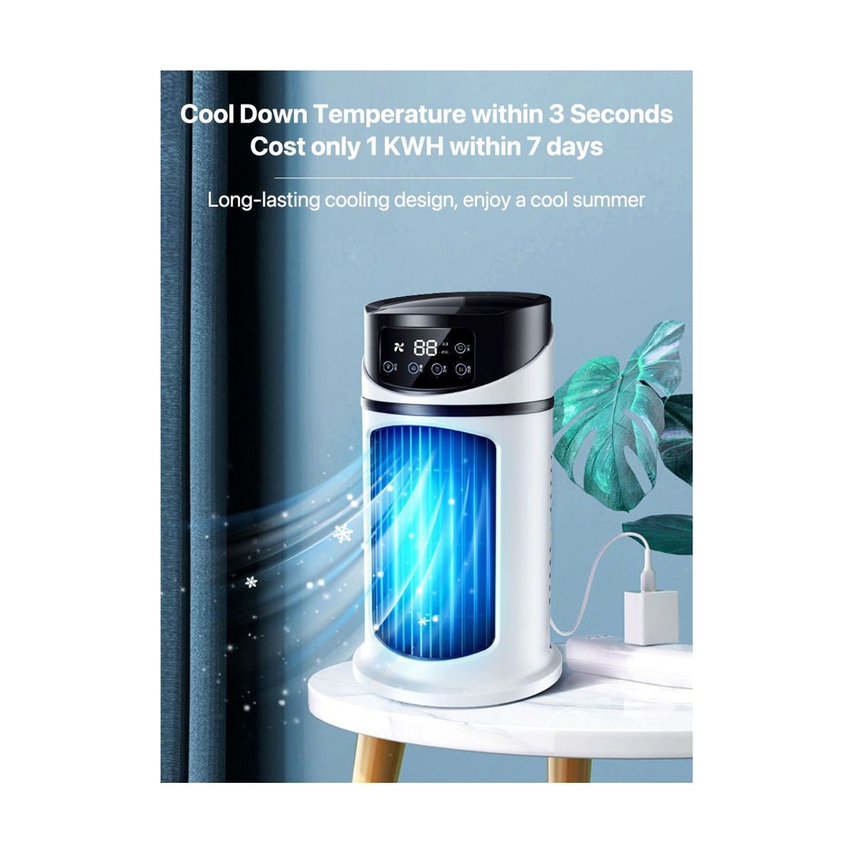 USB Portable Air Cooler Fan Air Conditioner Desktop Air Cooling Fan  Spray Cooling Fan for Office Bedroom