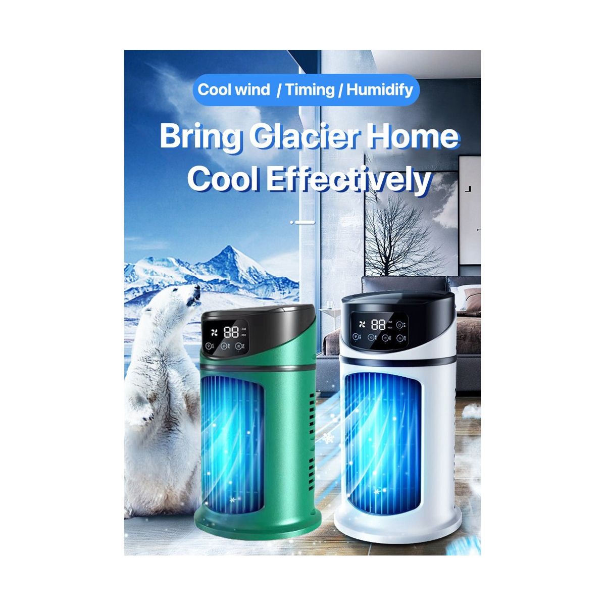 USB Portable Air Cooler Fan Air Conditioner Desktop Air Cooling Fan  Spray Cooling Fan for Office Bedroom