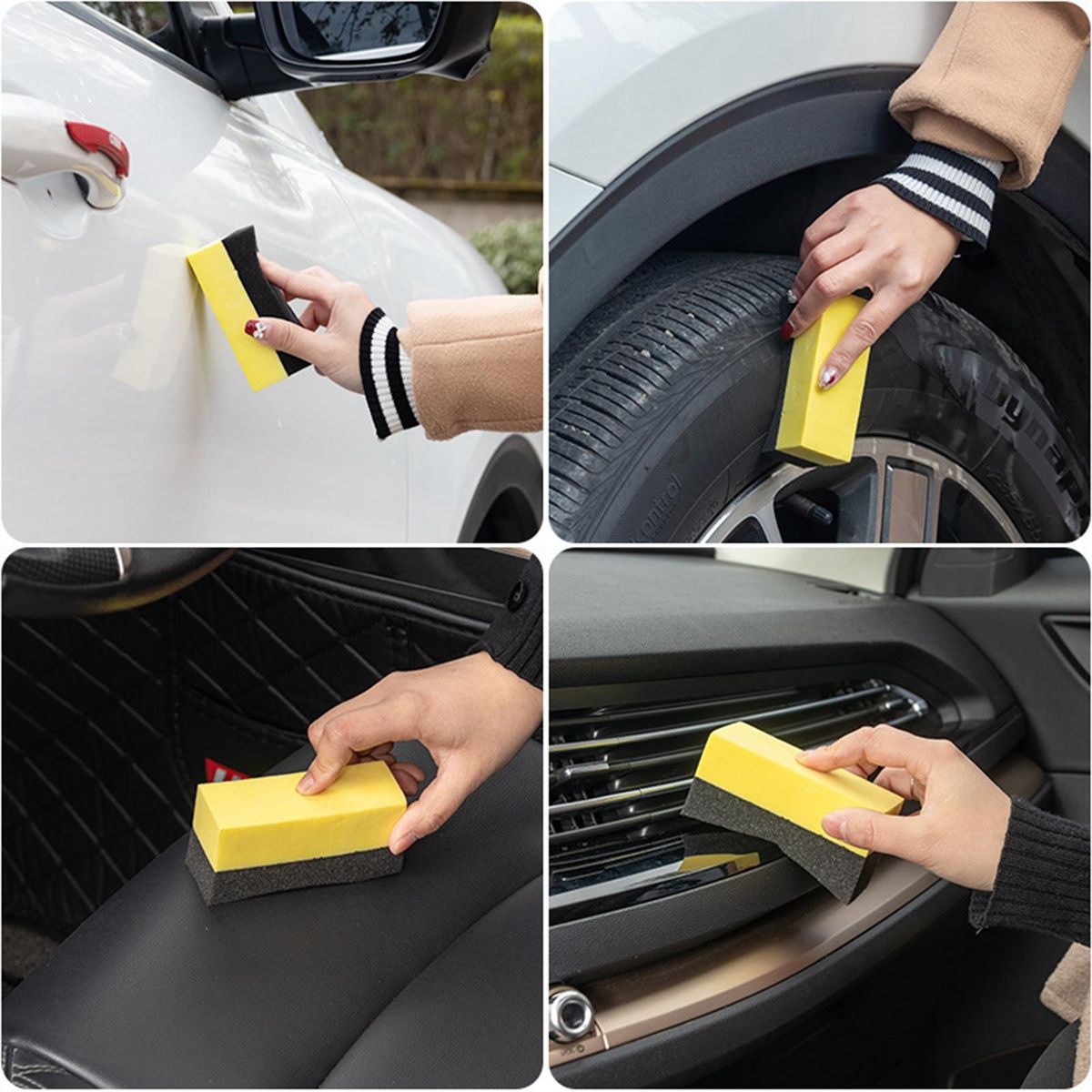High-density Eva Sponge Car Care Kit 4pcs Soft Sponge Set for Fast
