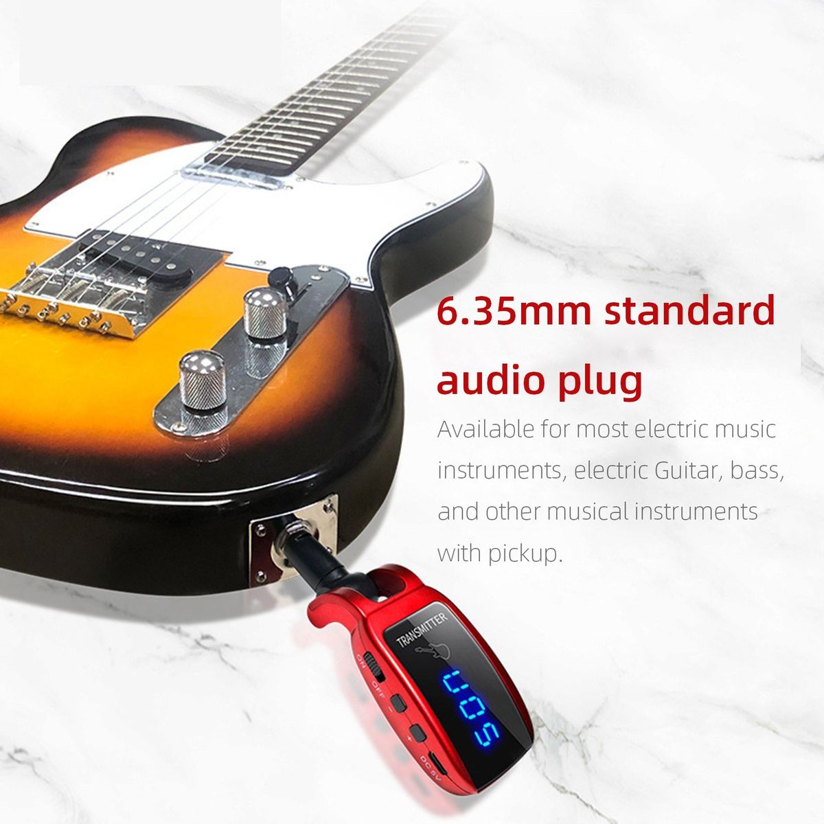 Wireless Guitar System 50M UHF Wireless Guitar Transmitter